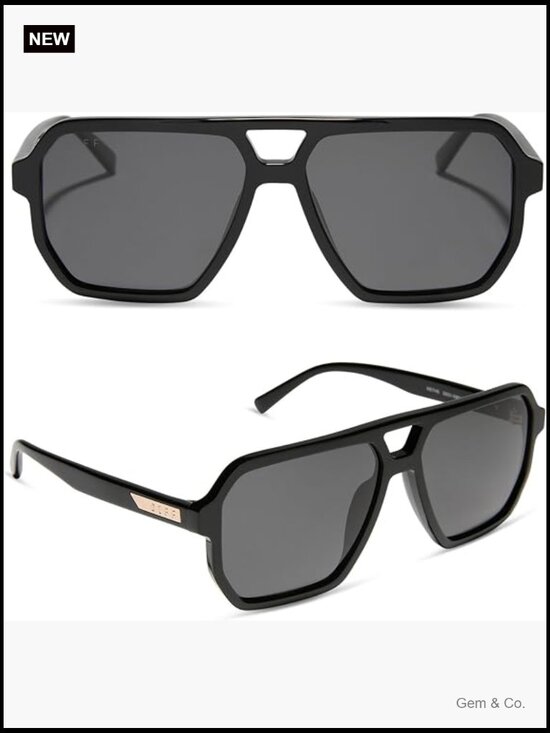 Oversized Polarized Sunglasses Black Frame Grey Lens main image 5